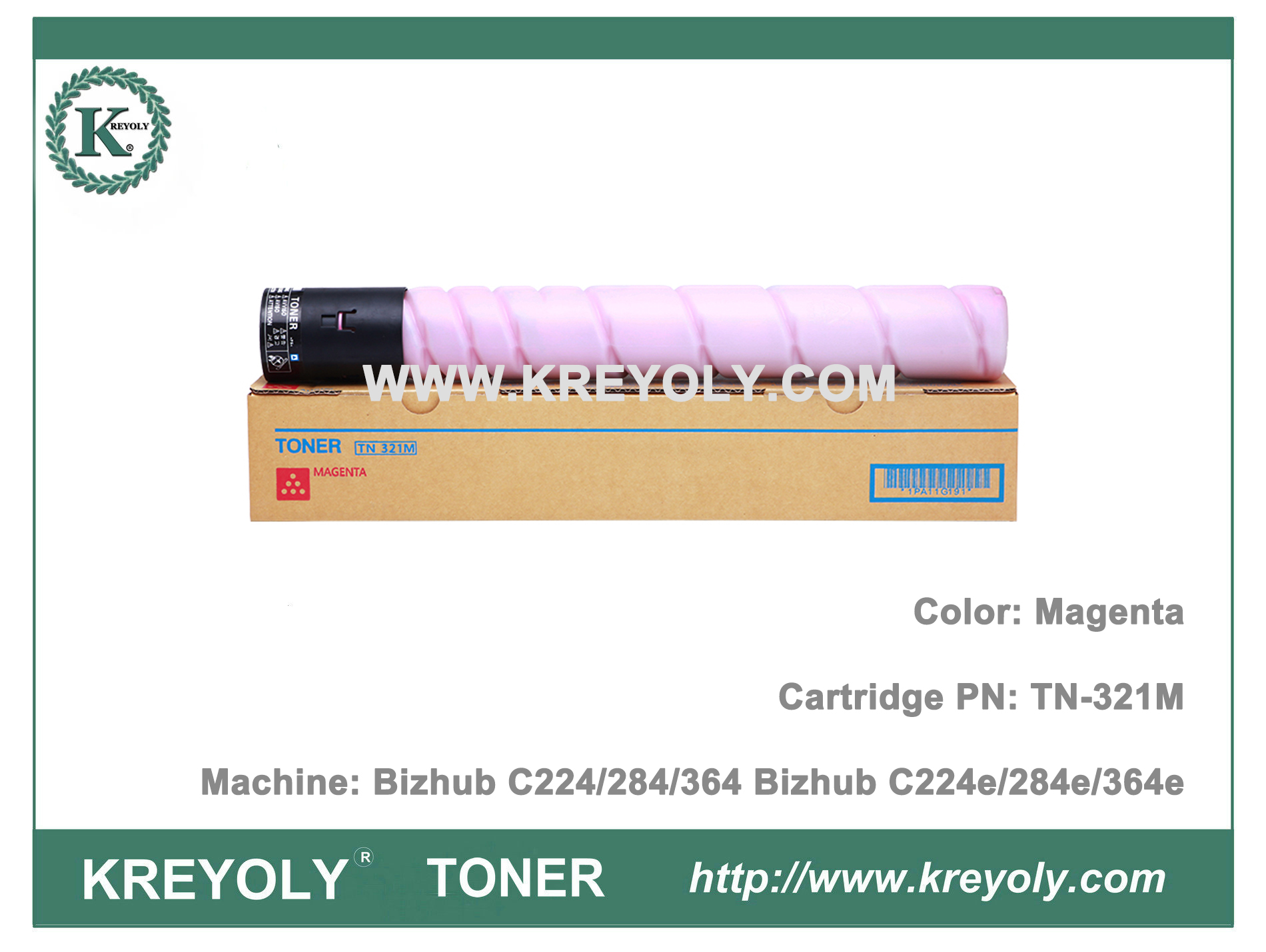 Cartouche de toner couleur TN321 pour Koncia Minolta Bizhub c224 c284 c364 c224e c284e c364e